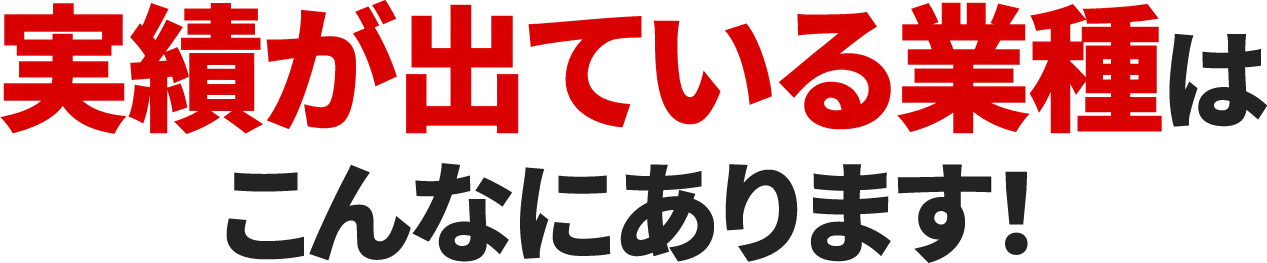 実績が出ている業種はこんなにあります！